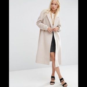 NWOT ASOS beige swing trapeze coat